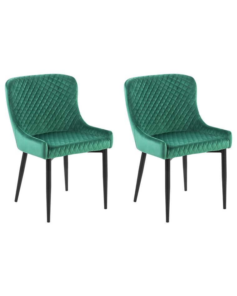 Set of 2 Velvet Dining Chairs Green SOLANO_752179