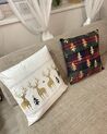 Set of 2 Cushions Christmas Tree Pattern 45 x 45 cm Red and Green CUPID_894377