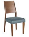 Zestaw 2 krzeseł do jadalni drewniany ciemny z szarym ELMIRA_832009