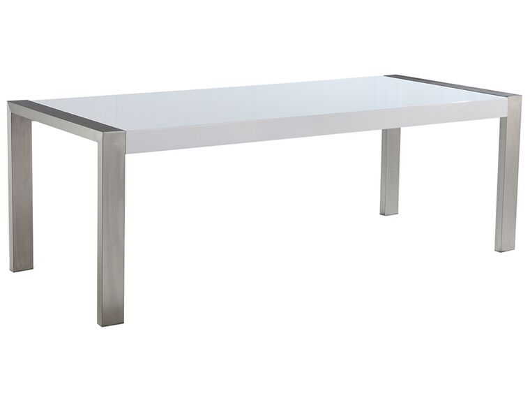 Mesa de comedor blanco/plateado 220 x 90 cm ARCTIC I_16068
