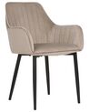 Set of 2 Velvet Dining Chairs Taupe WELLSTON_901833