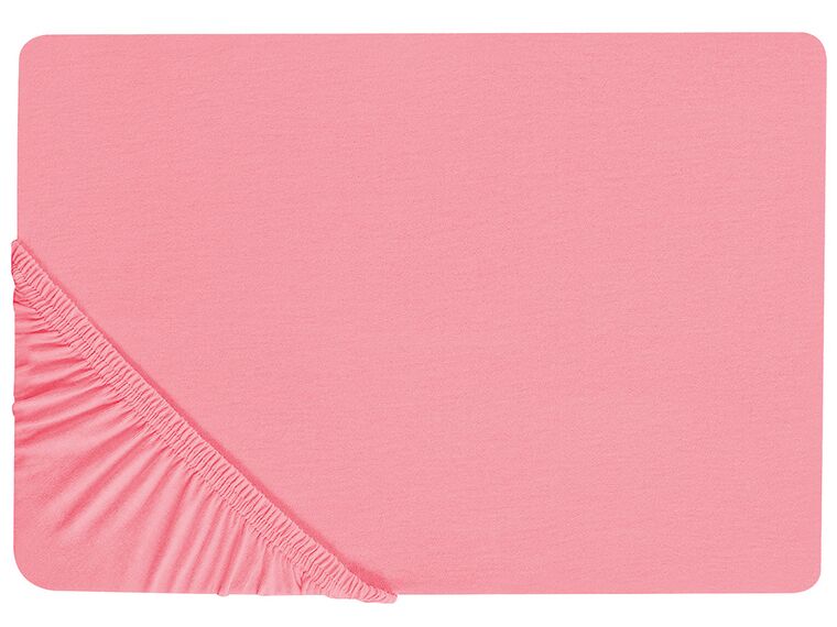 Cotton Fitted Sheet 180 x 200 cm Coral JANBU_845418