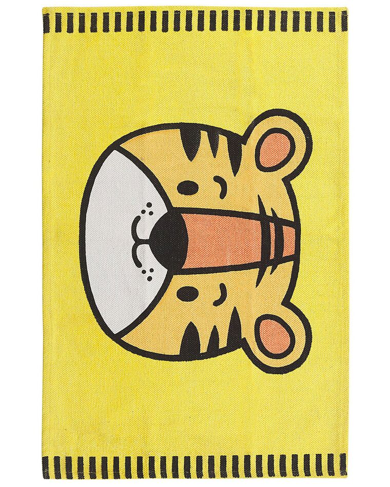 Dywan dziecięcy bawełniany motyw tygrysa 60 x 90 cm żółty RANCHI_790775