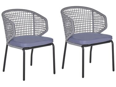 Set of 2 Garden Chairs Grey PALMI