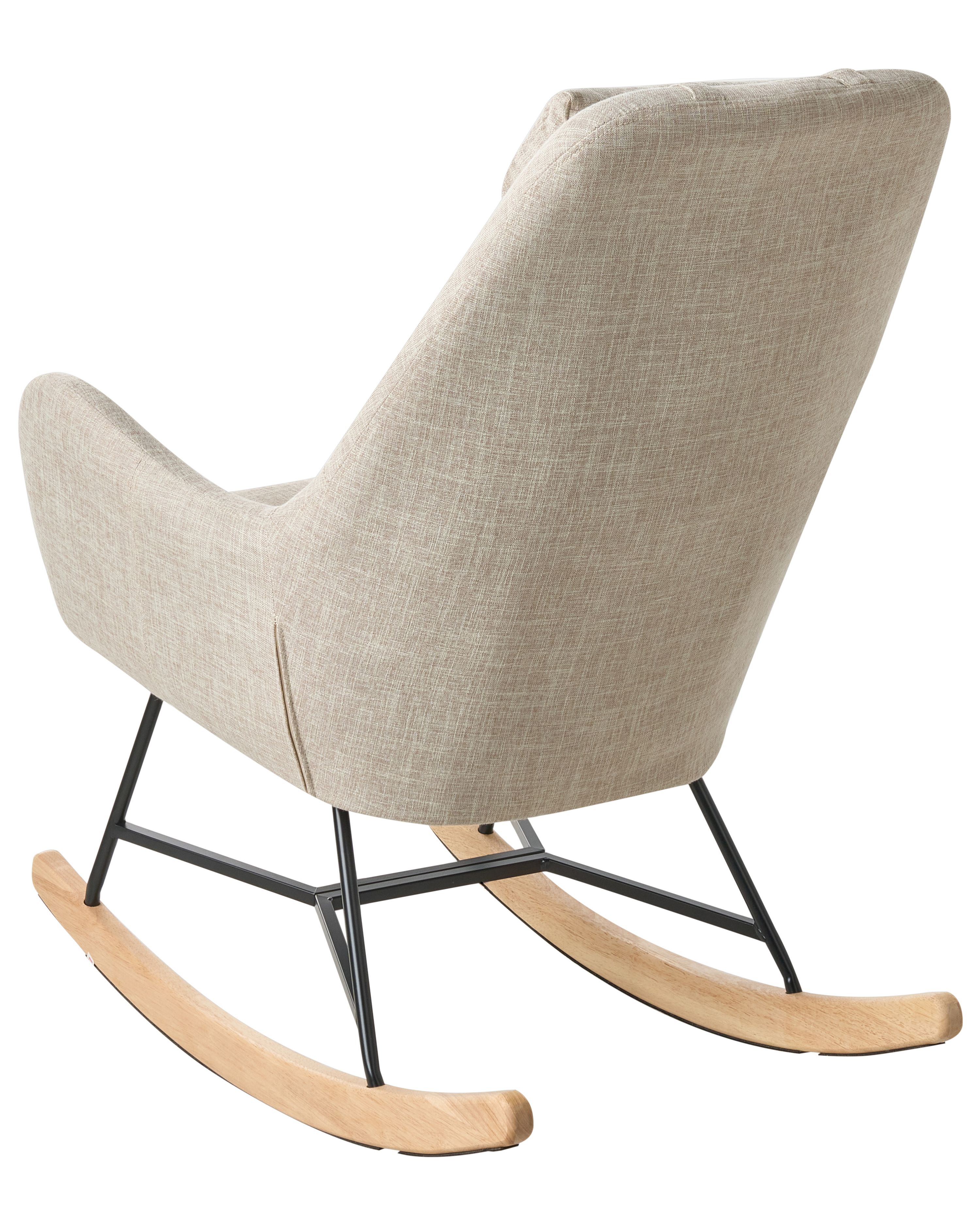 Fabric Rocking Chair Light Beige ARRIE | Beliani.co.uk