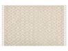 Teppich Baumwolle hellbeige 140 x 200 cm geometrisches Muster Kurzflor AKSARAY_849105