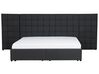 Fabric EU Super King Size Bed with Storage Grey MILLAU_726993