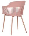 Conjunto de 2 cadeiras de jantar cor de rosa BERECA_783784