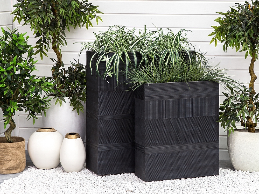 Vaso per piante nero 80 x 30 x 92 cm THIMENA 