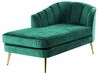 Chaise longue de terciopelo verde esmeralda/dorado derecho ALLIER_872810