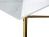 Mesa de centro efecto mármol de vidrio templado blanco/dorado 100 x 50 cm EMPORIA_757580