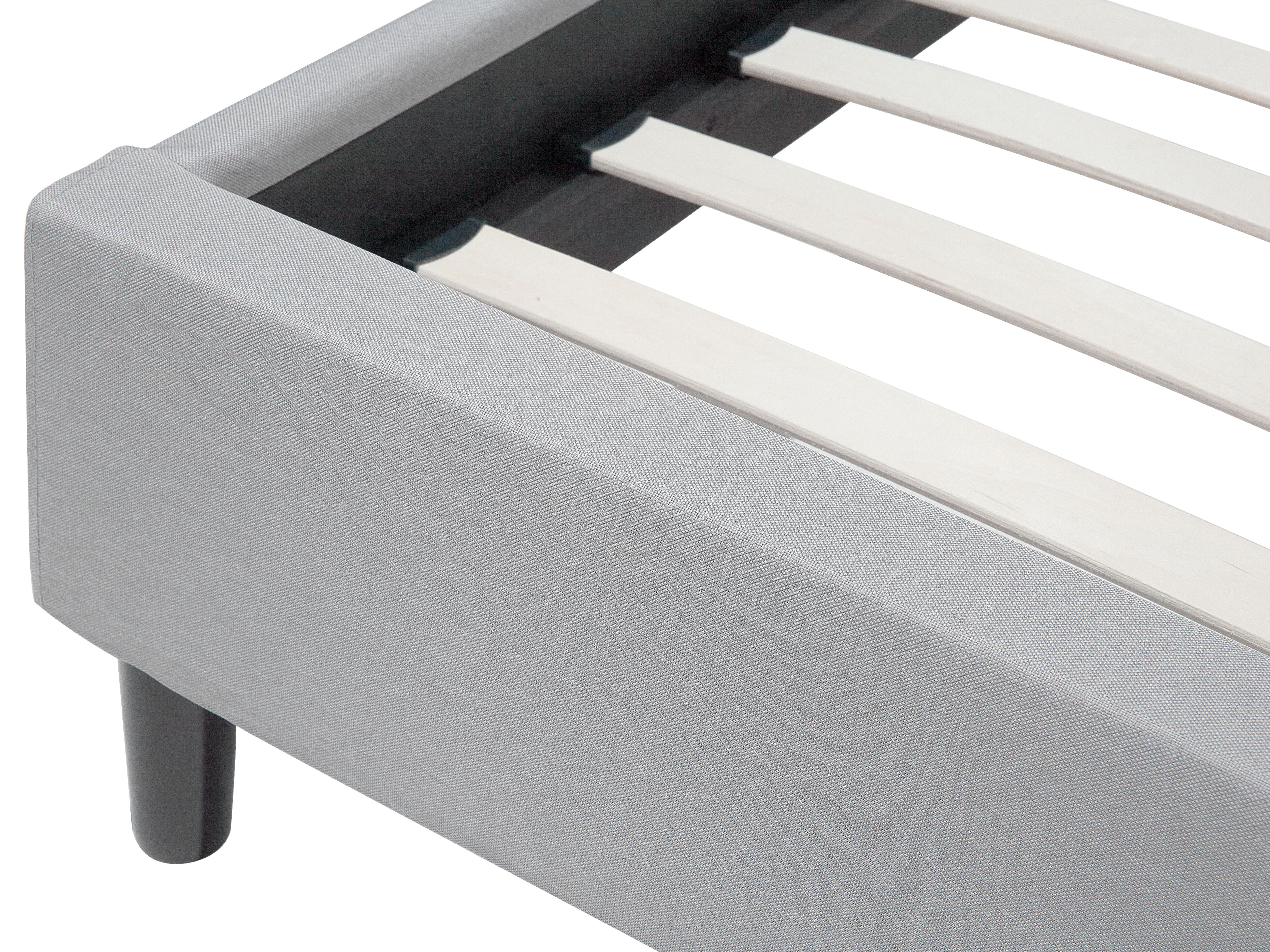 Łóżko tapicerowane 140 x 200 cm jasnoszare SAVERNE