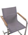 Conjunto de 4 cadeiras de jardim em inox com tela cinzenta COSOLETO_818443