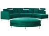 7 Seater Curved Modular Velvet Sofa Dark Green ROTUNDE_793582