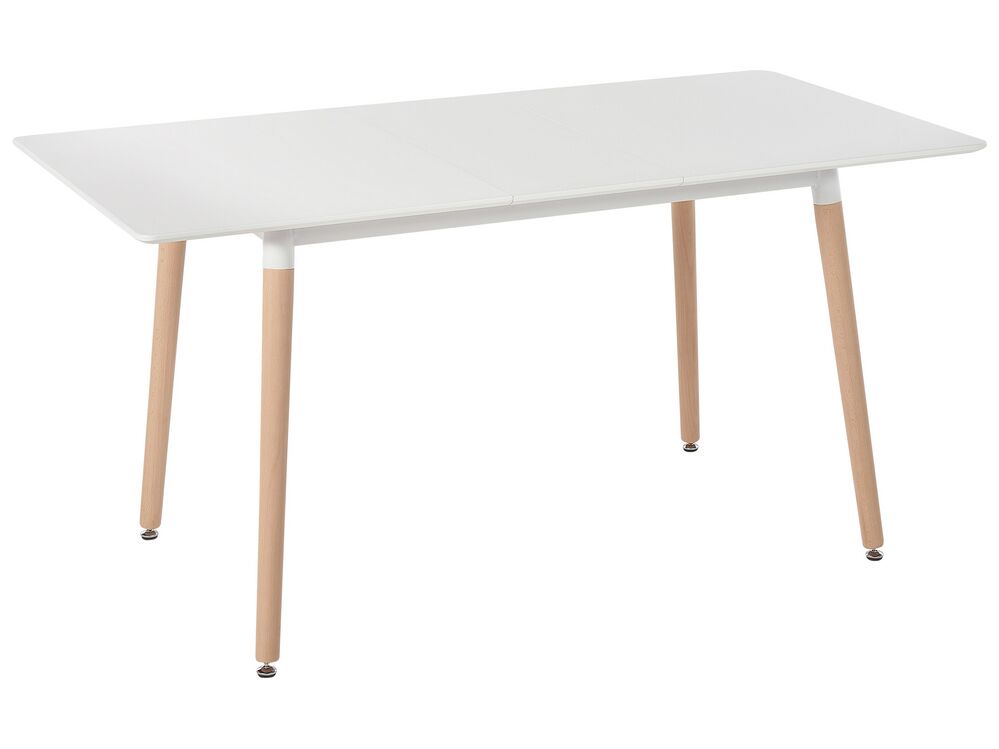 Uitschuifbare eettafel x 80 cm wit met licht hout MIRABEL - ✓ Gratis Levering