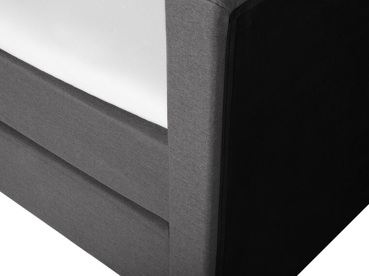 Fabric EU Super King Size Divan Bed Grey PRESIDENT Beliani.co.uk