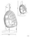 Cadeira suspensa em rattan cinzento com suporte CASOLI_763762