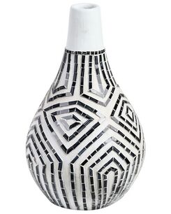 Koristemaljakko terrakotta valkoinen/musta 50 cm OMBILIN