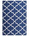 Teppich Wolle blau 140 x 200 cm marokkanisches Muster Kurzflor SILVAN_802940