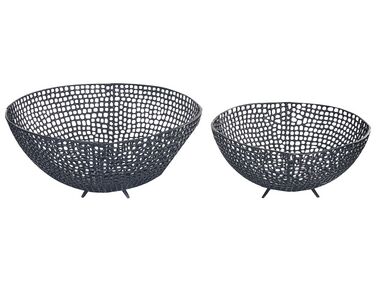 Set of 2 Decorative Bowls Black KRUKUT