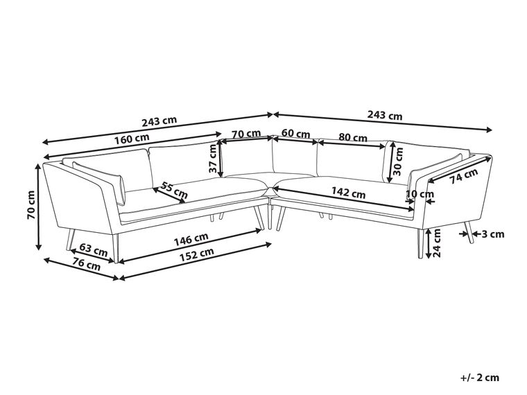 5 Seater Modular Garden Corner Sofa Grey LORETELLO Beliani.co.uk