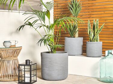 Plant Pot 26 x 26 x 25 cm Grey SAMOS