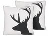 Set di 2 cuscini decorativi con renne 45 x 45 cm nero e bianco SHADRACK_814078