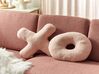 Set of 2 Teddy Letter Cushions Pink HESPERIS_888267