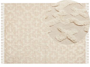 Tappeto cotone beige chiaro 160 x 200 cm ITANAGAR