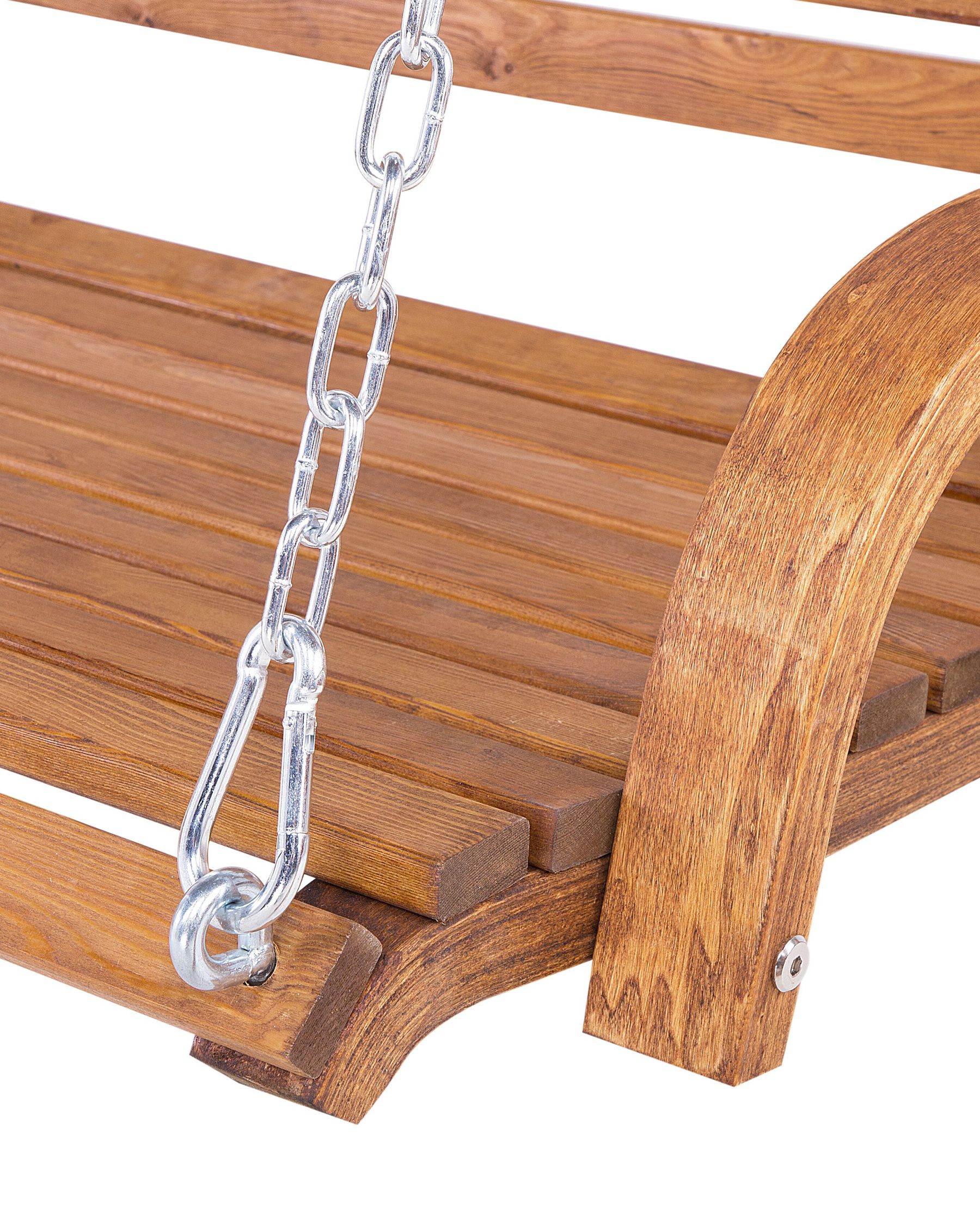 Wooden Garden Swing with Canopy Beige ANDRIA | Beliani.co.uk