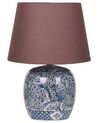 Barna és kék porcelán asztali lámpa 46 cm NEIRA_882993