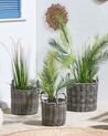 Set of 3 PE Rattan Plant Pot Baskets Taupe NIKITI_826530