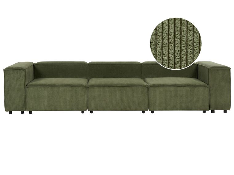 3-personers modulær jumbo-snor-sofa grøn APRICA_904154