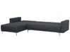 Right Hand Fabric Corner Sofa with Ottoman Dark Grey ABERDEEN _717792