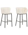 Set of 2 Boucle Bar Chairs White MINA_884066