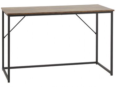 Schreibtisch dunkler Holzfarbton / schwarz 120 x 55 cm PEMBRO