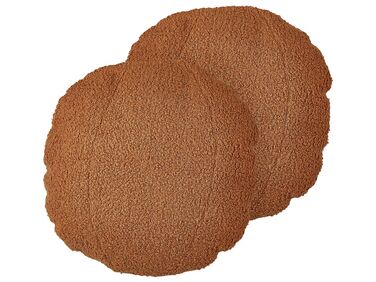 Prydnadskudde 2 st  ⌀ 30 cm teddytyg brun RUTABAGA