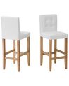 Set of 2 Bar Chairs Faux Leather Off-White MADISON_705550