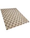 Teppich beige / schwarz 160 x 230 cm geometrisches Muster Kurzflor MIDYAT _806583