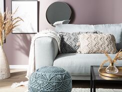 Koristetyyny puuvilla harmaa makramee 30 x 45 cm KIRIKKALE