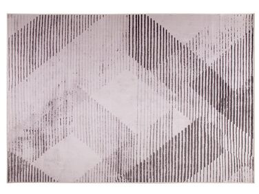 Vloerkleed polyester lichtroze/zwart 160 x 230 cm KALE