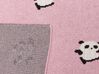 Barnepledd med pandamotiv 130 x 170 cm bomull rosa TALOKAN_905411
