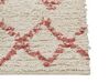 Teppich Baumwolle beige / rosa 160 x 230 cm geometrisches Muster Kurzflor BUXAR_839301