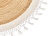 Round Jute Area Rug ⌀ 140 cm Beige and White MARTS_869903