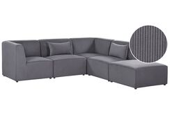 4-istuttava moduulikulmasohva ja rahi vakosametti vasenk. harmaa LEMVIG 4-istuttava moduulikulmasohva ja rahi vakosametti vasenk. harmaa LEMVIG