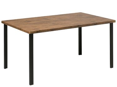Table à manger effet bois foncé / noir 150 x 90 cm LAREDO