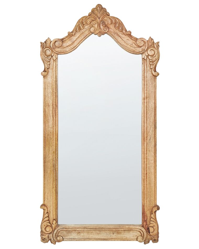 Drevené nástenné zrkadlo 62 x 123 cm svetlé MABLY_899896