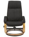 Recliner Chair with Footstool Black HERO_700621