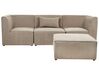 3-Sitzer Sofa Cord taupe mit Ottomane LEMVIG_876053