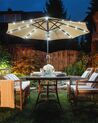 Parasol de jardin beige taupe avec éclairage LED ⌀ 266 cm RAPALLO_679985